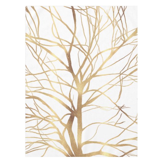 Minimaal wit ontwerp van de moderne Gold Tree Tafelkleed (Voorkant)