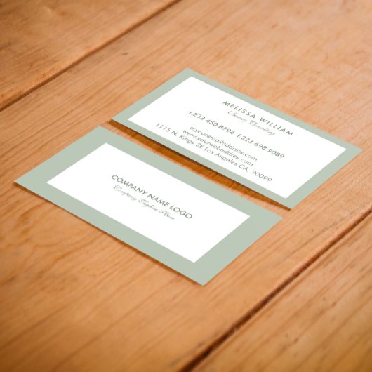 Minimaal wit & Sage-groen Visitekaartje
