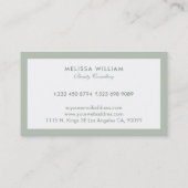 Minimaal wit & Sage-groen Visitekaartje (Achterkant)