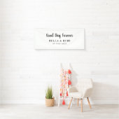 Minimaal Wit | Schoon Eenvoudig Huwelijksontwerp Spandoek (Insitu)