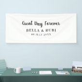 Minimaal Wit | Schoon Eenvoudig Huwelijksontwerp Spandoek (Beurs)