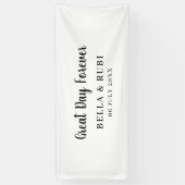 Minimaal Wit | Schoon Eenvoudig Huwelijksontwerp Spandoek (Verticaal)