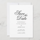 Minimaal wit script Muslim Save the Date Kaart (Voorkant)