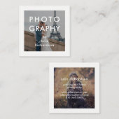 Minimaal wit | Twee foto's voor fotografen Vierkante Visitekaartje (Voorkant / Achterkant)