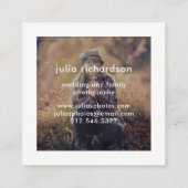 Minimaal wit | Twee foto's voor fotografen Vierkante Visitekaartje (Achterkant)