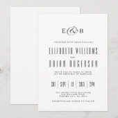 Minimaal wit | Uitnodiging tot weddenschappen (Voorkant / Achterkant)