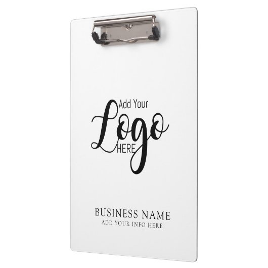 Minimaal Wit & Zwart Bedrijf Custom Logo Klembord (Links)