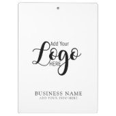 Minimaal Wit & Zwart Bedrijf Custom Logo Klembord (Achterkant)