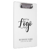 Minimaal Wit & Zwart Bedrijf Custom Logo Klembord (Rechts)