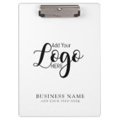 Minimaal Wit & Zwart Bedrijf Custom Logo Klembord (Voorkant)