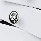 Minimaal wit zwart botanisch varenblad geïnspireer keramische knop