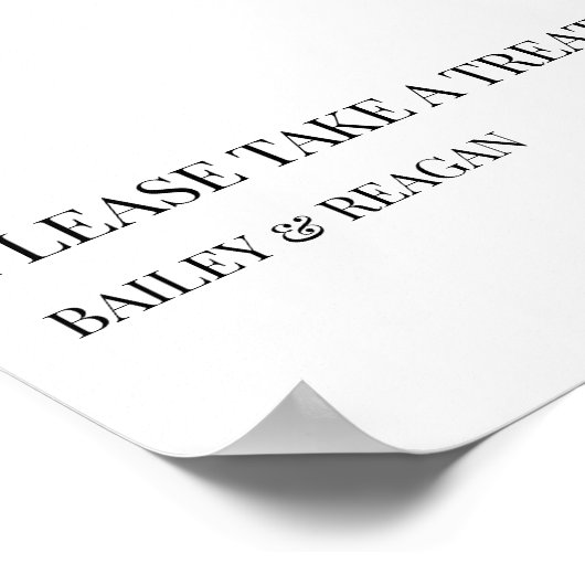 Minimaal wit zwart bruiloft gunsten teken poster (Hoek)