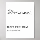 Minimaal wit zwart bruiloft gunsten teken poster (Voorkant)