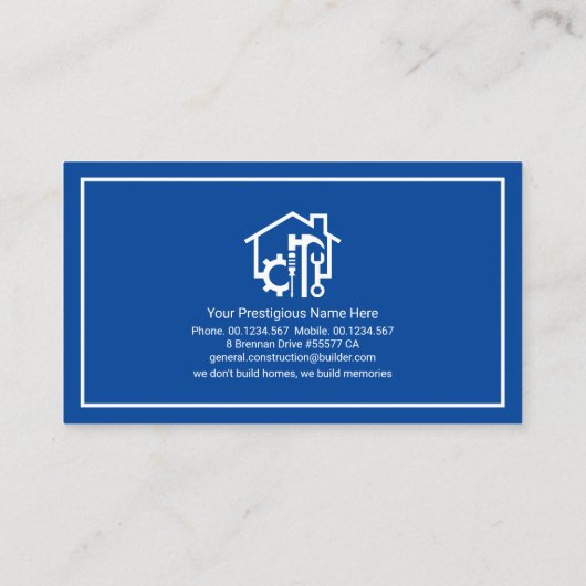 Minimaal Witte Lijst Handyman Tools Home Visitekaartje (Achterkant)