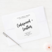 Minimaal Witte Modern Kaars Productlabel Vierkante Sticker (Envelop)