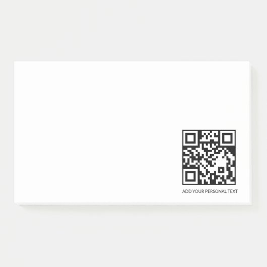 Minimaal Witte QR Aangepaste Tekst Notitie Ontwerp Post-it® Notes (Voorkant)