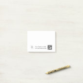 Minimaal Witte QR Zakelijk Logo Notitie Ontwerp Post-it® Notes (Op bureau)