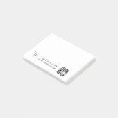 Minimaal Witte QR Zakelijk Logo Notitie Ontwerp Post-it® Notes (Schuin)
