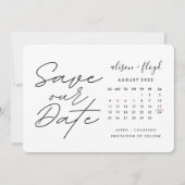 Minimaal Witte Script Opslagdatum Agenda Kaart (Voorkant)