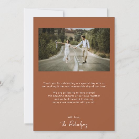 Minimaal woestijnthema terra cotta bedankt uw kaar kaart (Achterkant)