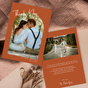 Minimaal woestijnthema terra cotta bedankt uw kaar kaart