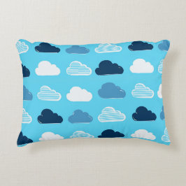 Minimaal Wolkenpatroon – Blauwe Lucht Vibes Accent Kussen