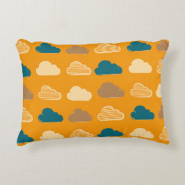 Minimaal wolkenpatroon – Oranje lucht sfeer Accent Kussen
