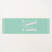 Minimaal zacht aqua en wit monogram yogamat (Voorkant (horizontaal))