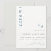 Minimaal zacht elegant donkerblauw Verloving Kaart (Voorkant / Achterkant)