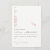 Minimaal zacht elegant duusky roze Verloving Kaart (Voorkant / Achterkant)