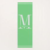 Minimaal Zacht Groen & Wit Monogram Yogamat (Achterkant)