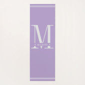 Minimaal zacht lavendel Paarse en witte monogram Yogamat (Achterkant)