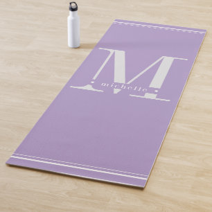 Minimaal zacht lavendel Paarse en witte monogram Yogamat