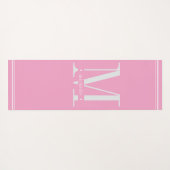 Minimaal Zacht Roze & Wit Monogram Yogamat (Achterkant (horizontaal))
