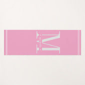 Minimaal Zacht Roze & Wit Monogram Yogamat (Voorkant (horizontaal))
