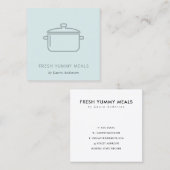MINIMAAL ZACHTE BLAUWE GRAY POT MEAL CHEF CATERING VIERKANTE VISITEKAARTJE (Voorkant / Achterkant)