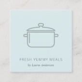 MINIMAAL ZACHTE BLAUWE GRAY POT MEAL CHEF CATERING VIERKANTE VISITEKAARTJE (Voorkant)