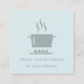 MINIMAAL ZACHTE BLAUWE GRAY POT MEAL CHEF CATERING VIERKANTE VISITEKAARTJE (Voorkant)
