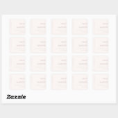 MINIMAAL ZACHTE ZWART PINK TYPOGRAPHY WEDING VIERKANTE STICKER (Vel)