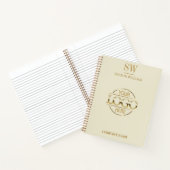 Minimaal Zakelijk Logo Beige Goud Monogram Initiaa Notitieboek (Binnen)