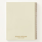 Minimaal Zakelijk Logo Beige Goud Monogram Initiaa Notitieboek (Achterkant)