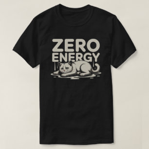 Minimaal Zero Energie Kat Design T-shirt