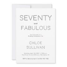 Minimaal Zeventig en Fabulous 70ste Verjaardagsfee