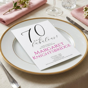 Minimaal Zeventig en Fabulous 70ste verjaardagsfee Kaart
