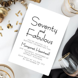 Minimaal Zeventig en Fabulous 70ste Verjaardagsfee Kaart