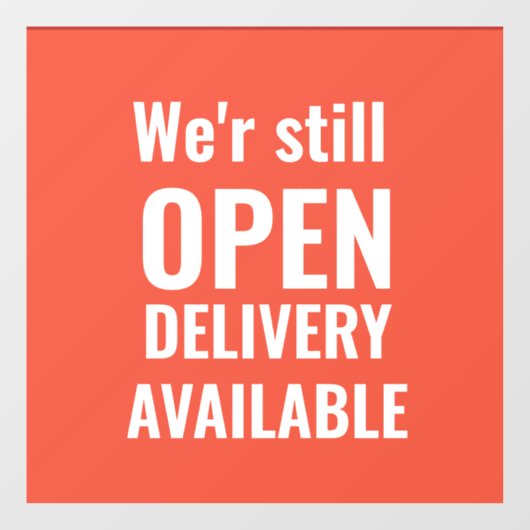 Minimaal zijn we nog steeds open, rode vensterklap raamsticker (Vel)