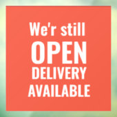 Minimaal zijn we nog steeds open, rode vensterklap raamsticker (Vel 3)