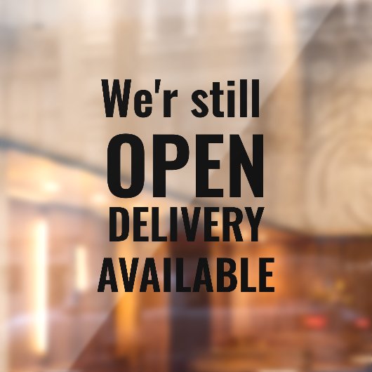 Minimaal zijn we nog steeds open zwart raamsticker (Vel 2)