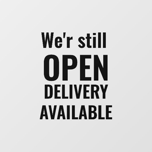 Minimaal zijn we nog steeds open zwart raamsticker (Vel)