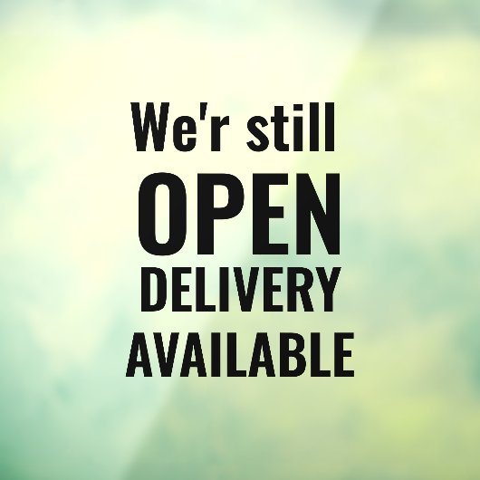 Minimaal zijn we nog steeds open zwart raamsticker (Vel 3)